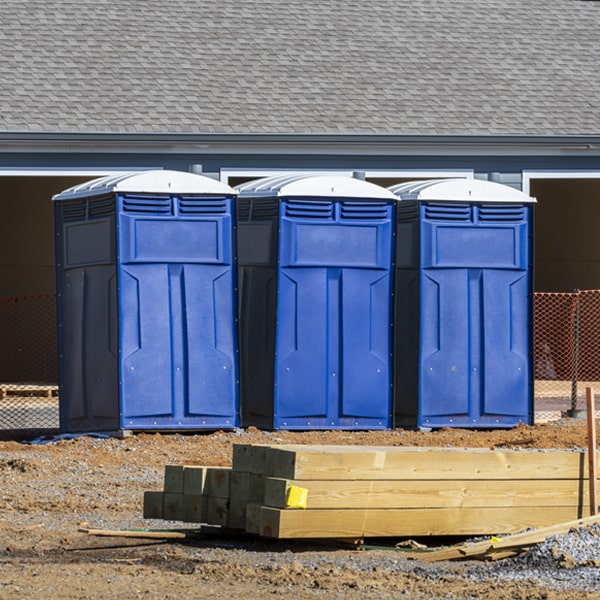 how often are the portable restrooms cleaned and serviced during a rental period in Sennett